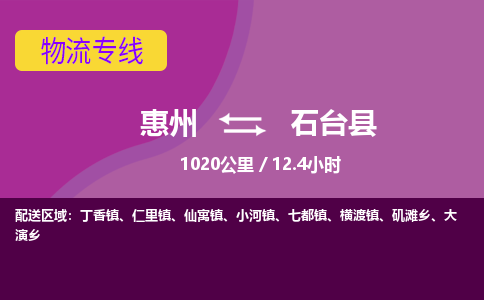 惠州到石臺縣物流公司