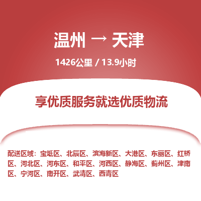 溫州到天津靜海區物流專線
