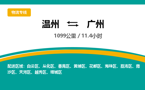 溫州到廣州增城區物流專線