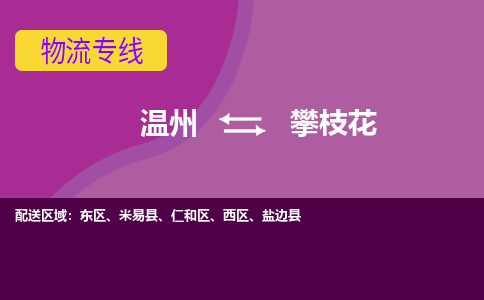 溫州到攀枝花西區物流專線